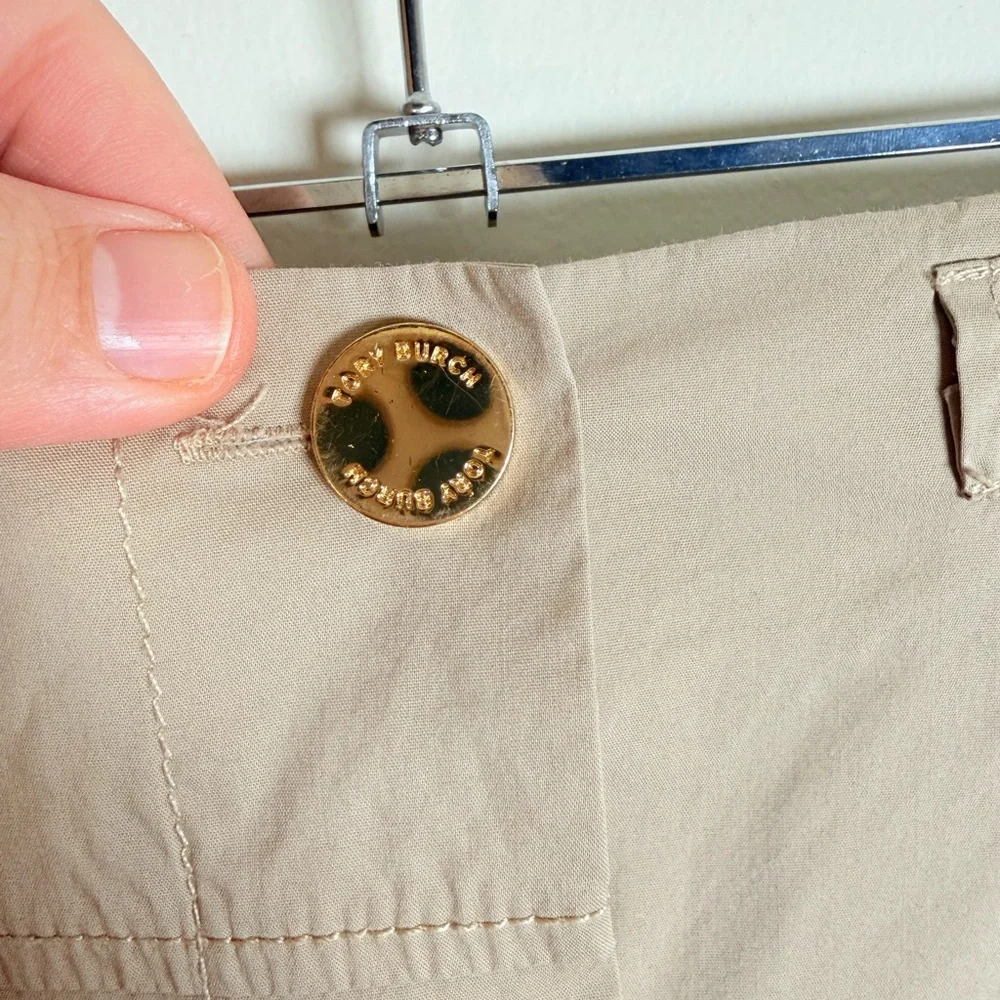 Tory Burch Beige Button Front Utility Skirt